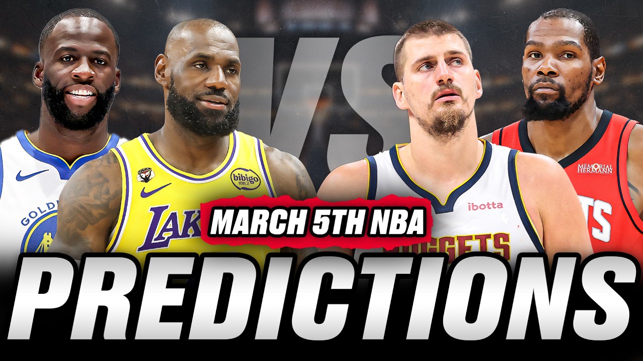 Thursday, March 5 NBA BEST BETS: Warriors vs Rockets, Lakers vs Nuggets