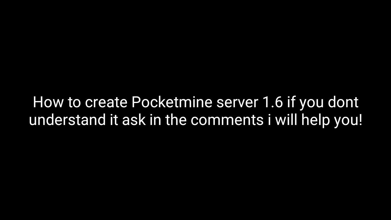 How to create a Pocketmine server (1.6)