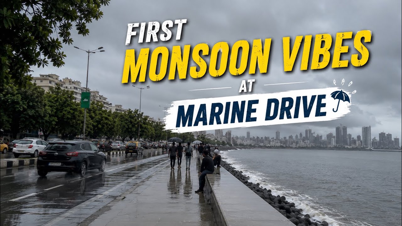 What Happens When Monsoon Hits Marine Drive? 🌊 🌧️Have You Ever Seen Marine Drive Like This?