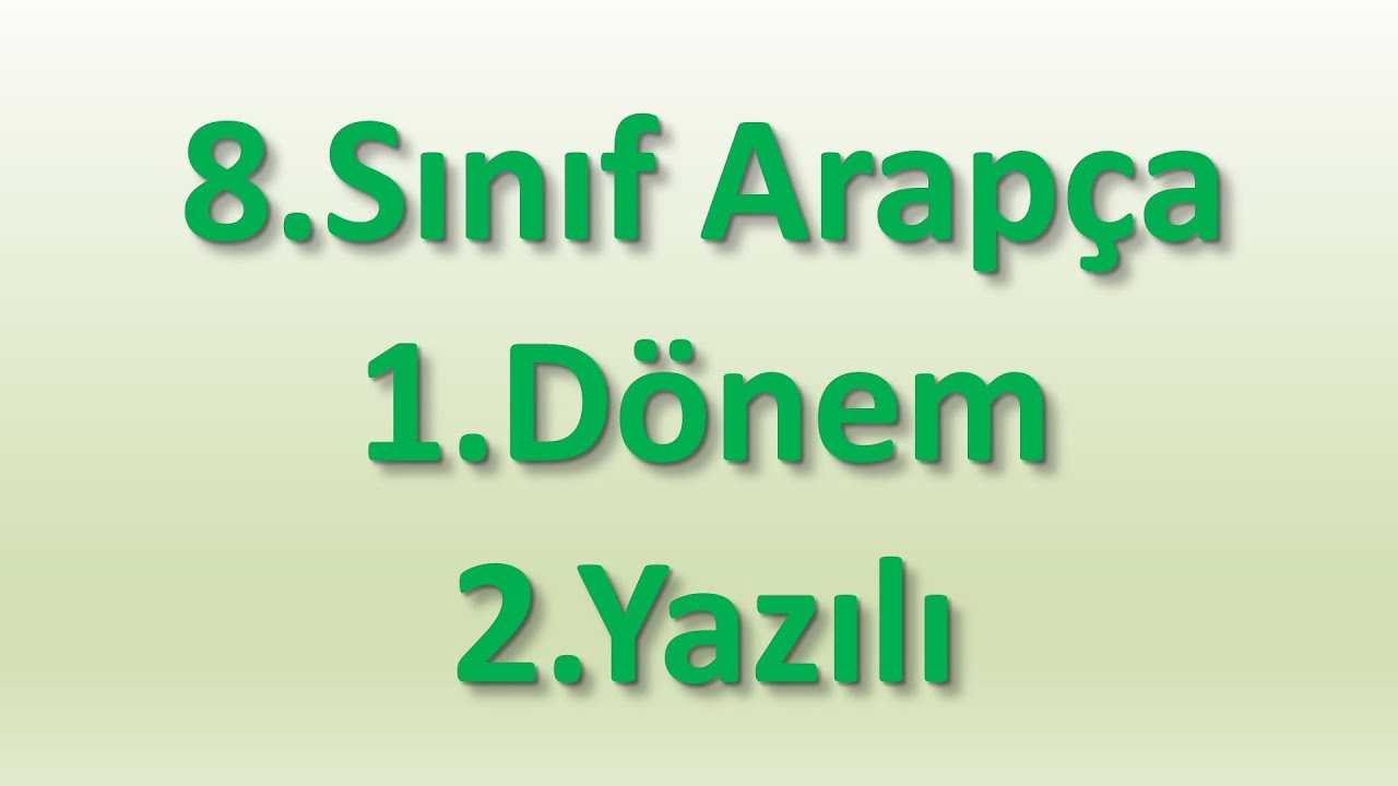 8.Sınıf Arapça 1.Dönem 2.Yazılı