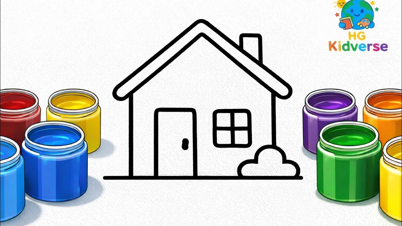 House Coloring for Kids 🏠 | Learn Colors with Fun | HG Kidverse 