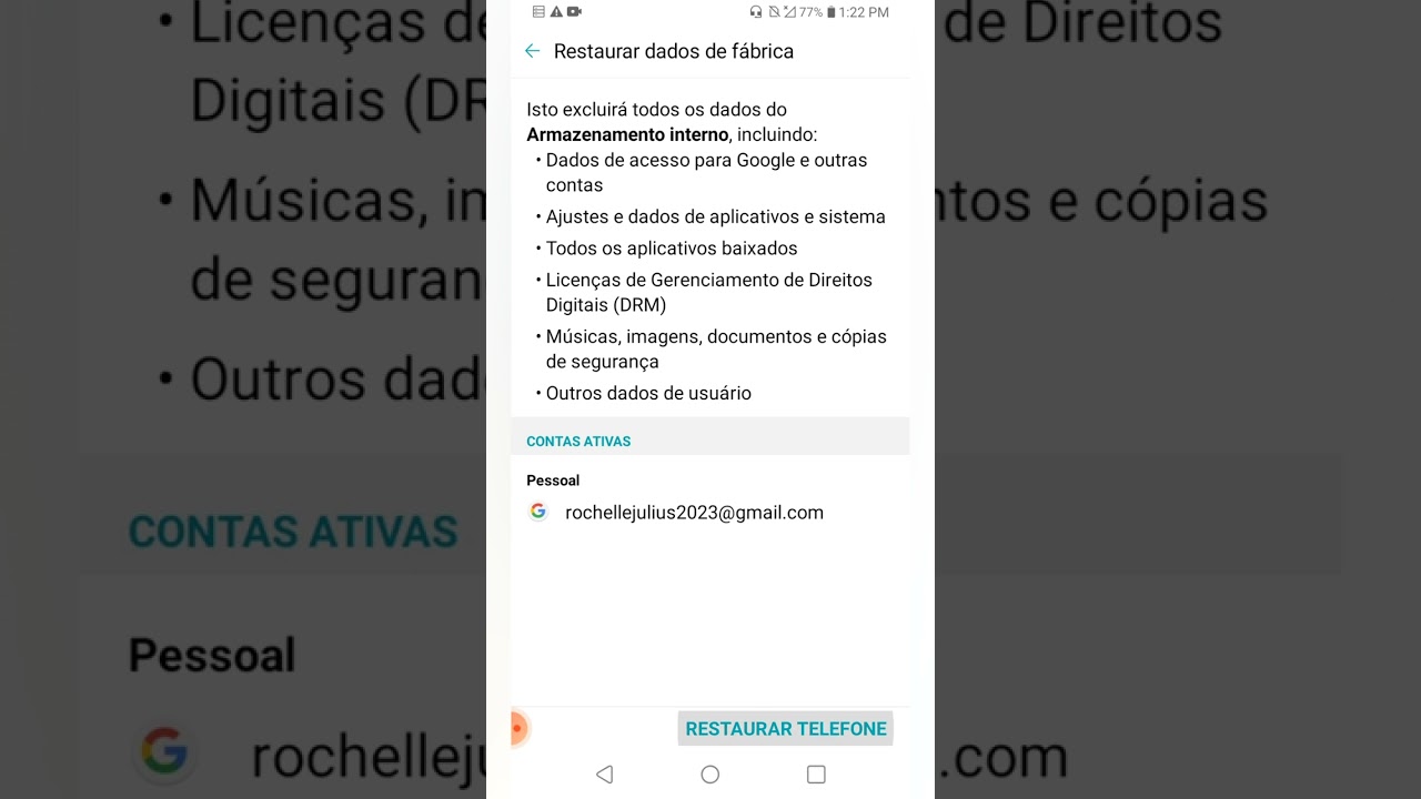 como fazer restaura&ccedil;&atilde;o de f&aacute;brica no celular