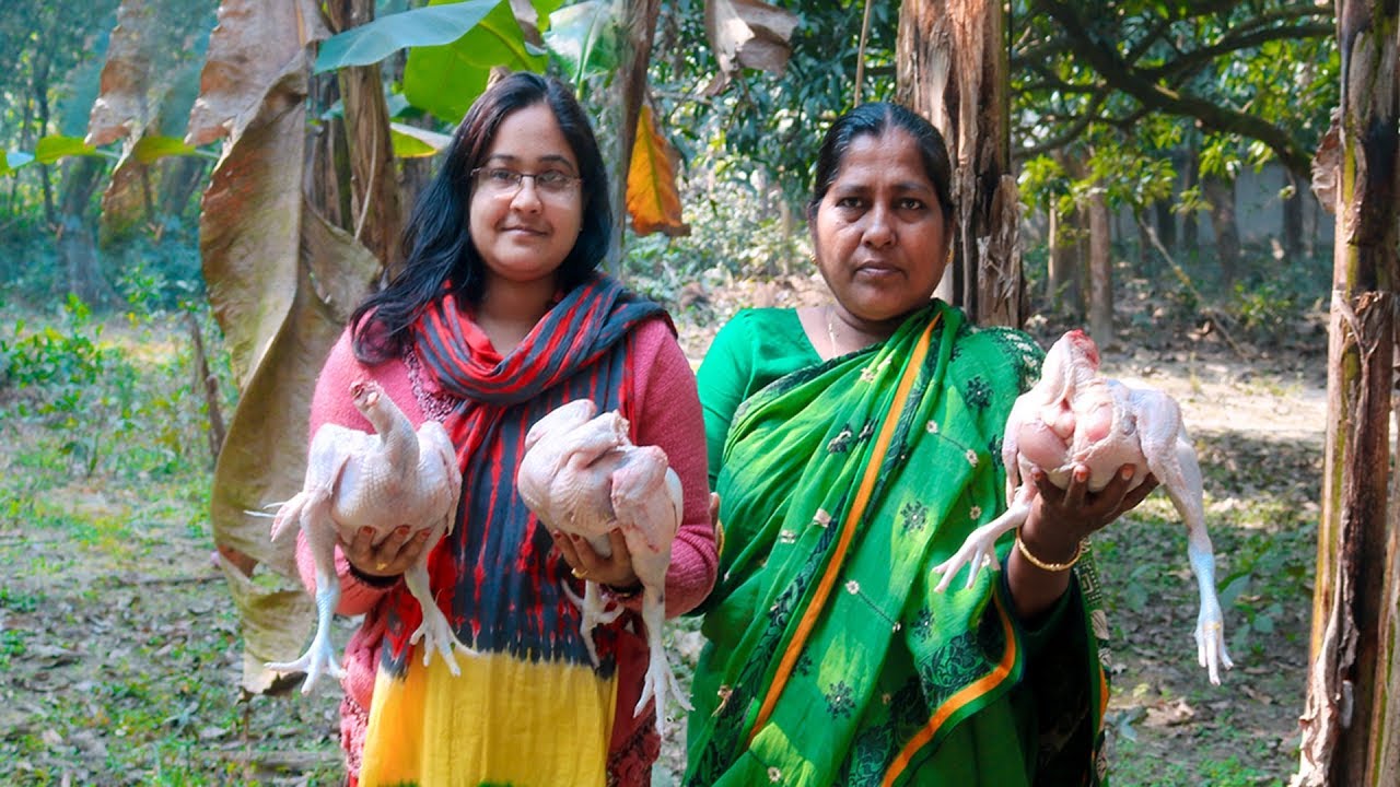 Bengali Chicken Curry Cooking Recipe for Village Kids by Mom | Village Food Factory & Lifestyle