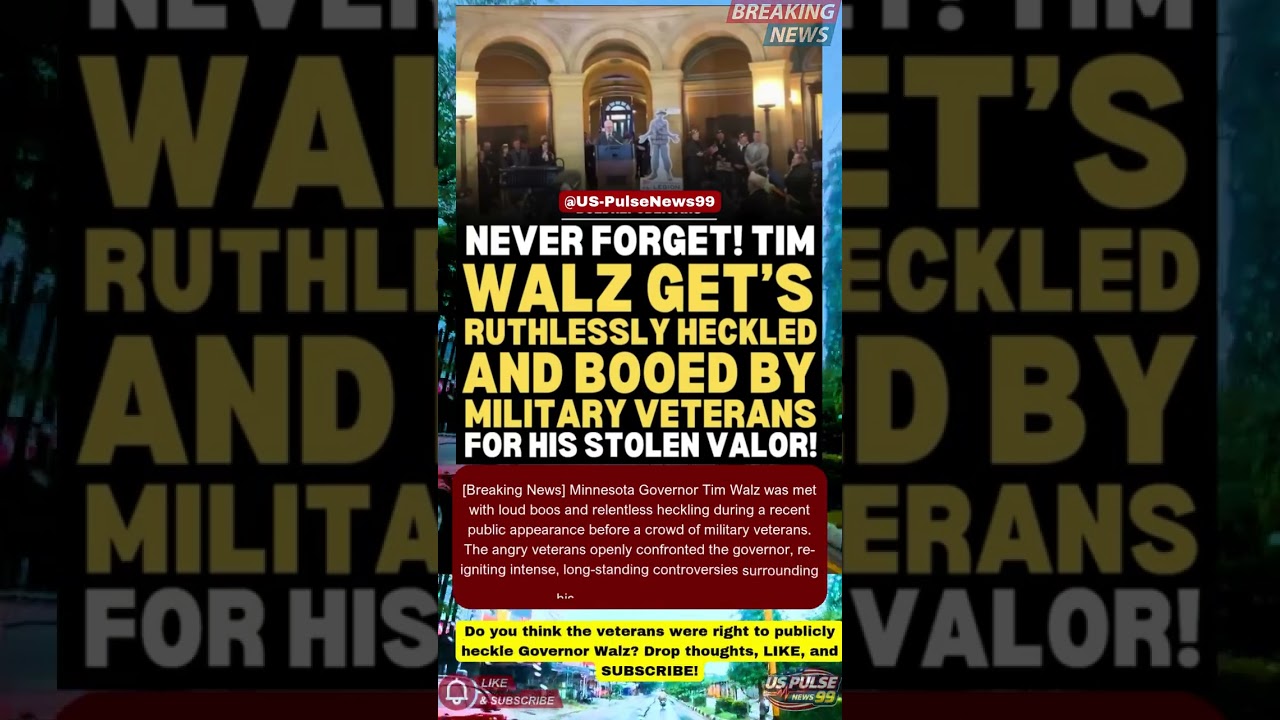 Minnesota Governor Tim Walz Ruthlessly Heckled By Military Veterans! #Shorts #USNews #USPolitics
