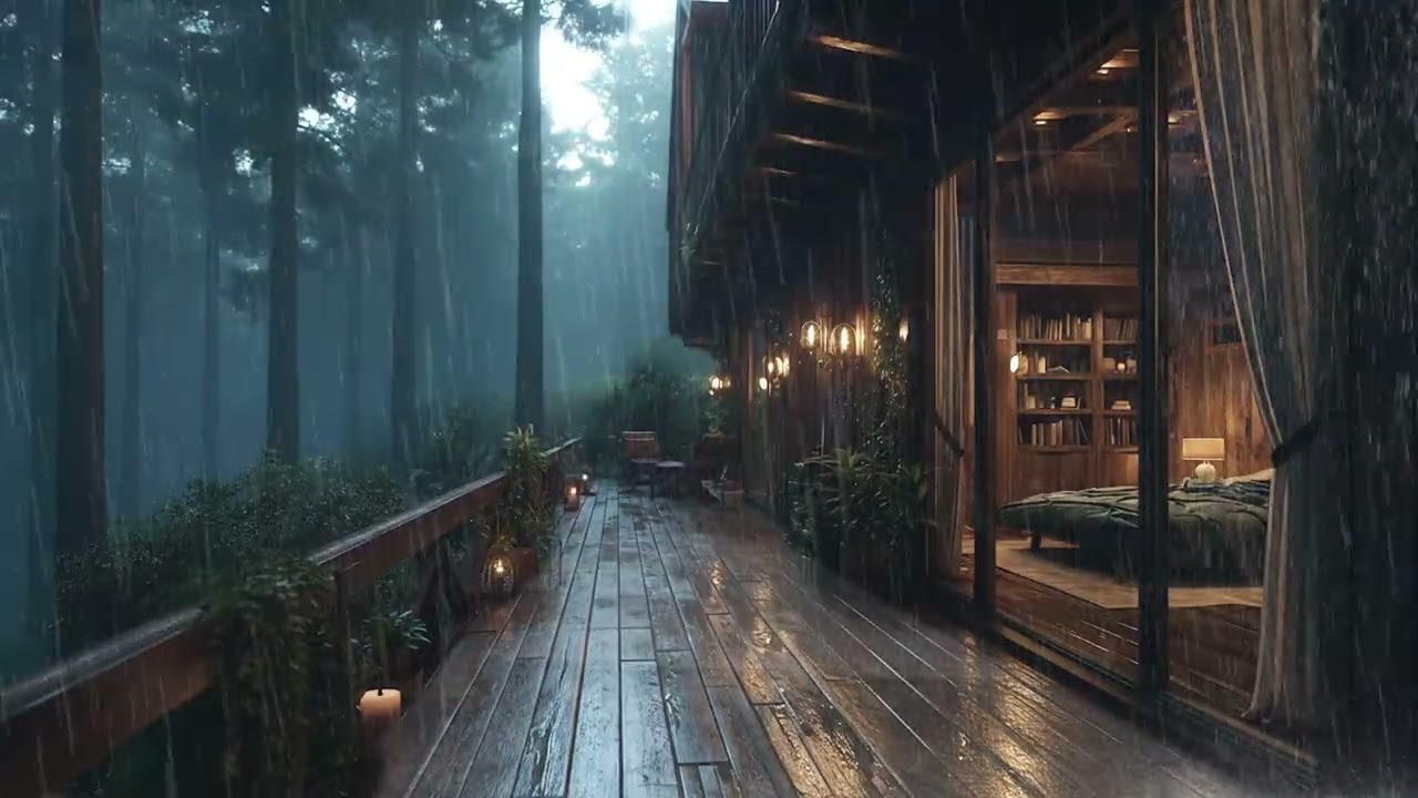 RAIN ROOMS KYOTO  3 Hours Japanese Rain ASMR Ambience for Deep Sleep, Relax, Study & Anxiety Relief