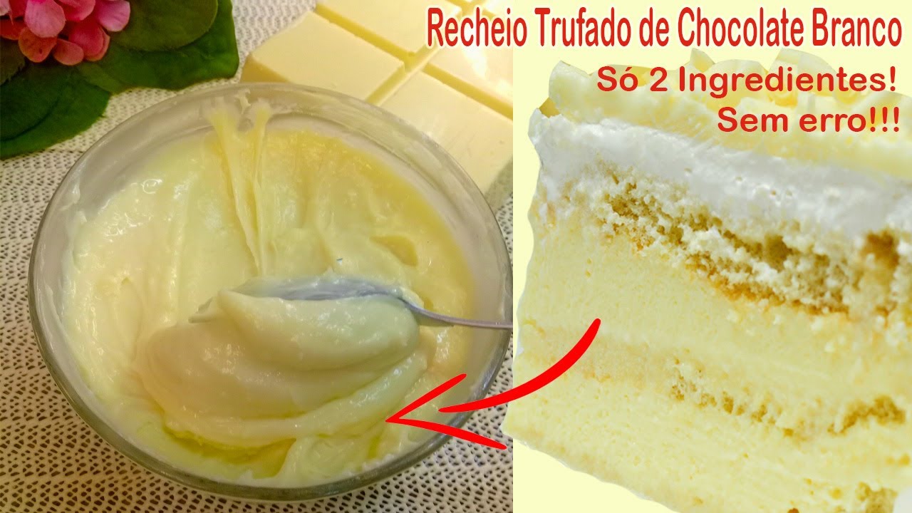 Recheio Trufa Branca para bolos e sobremesas - Só 2 Ingredientes - Sem erro - Fácil de fazer!