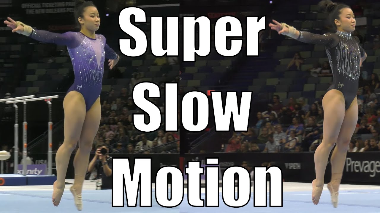 Jayla Hang Super Slow Motion 2025 Xfinity US Championships Day 1 - Day 2 Comparison