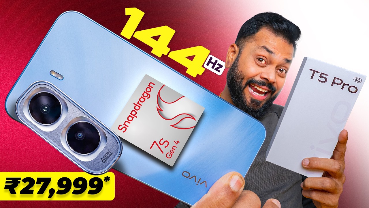 vivo T5 Pro Unboxing & First Look ⚡ 9020mAh, 144Hz 1.5K AMOLED, IP69 @ ₹27,999*