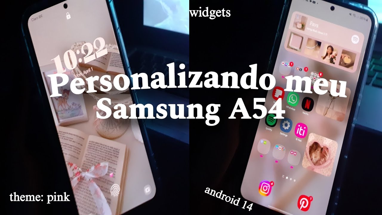 Organizando meu celular novo do zero 🩷✨️ |  walpappers, apps, tour completo |  Samsung a54