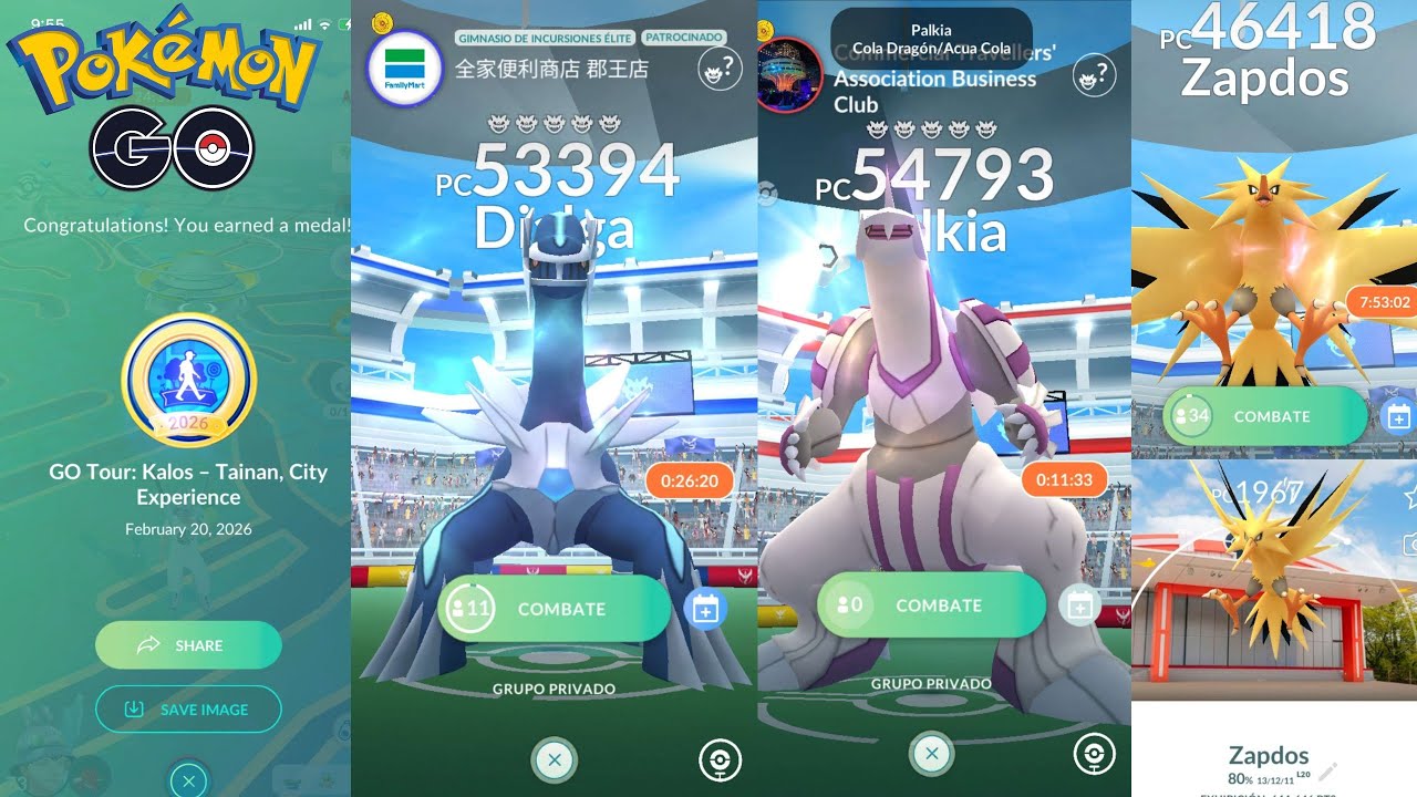 ✨ Incursiones Dialga, Palkia y Zapdos Pokémon GO Live | Go Tour Tainan, Taiwan 🇹🇼 y los Ángeles 🇺🇸