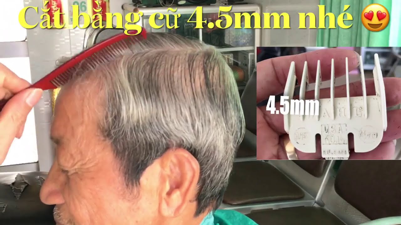 CHIA SẺ, CẮT BẰNG CỮ, Tóc Chải Bình Dân, Cho Người Lớn Tuổi Trên Nền Tóc Xoăn Dợn | Men’s Haircut