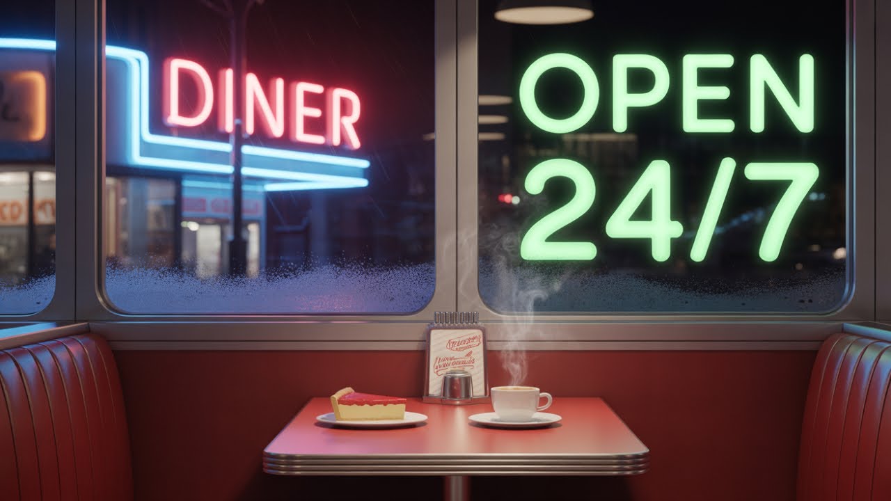 Lofi Mix Chill Music for Focus & Pure Nostalgia in a Retro American Diner