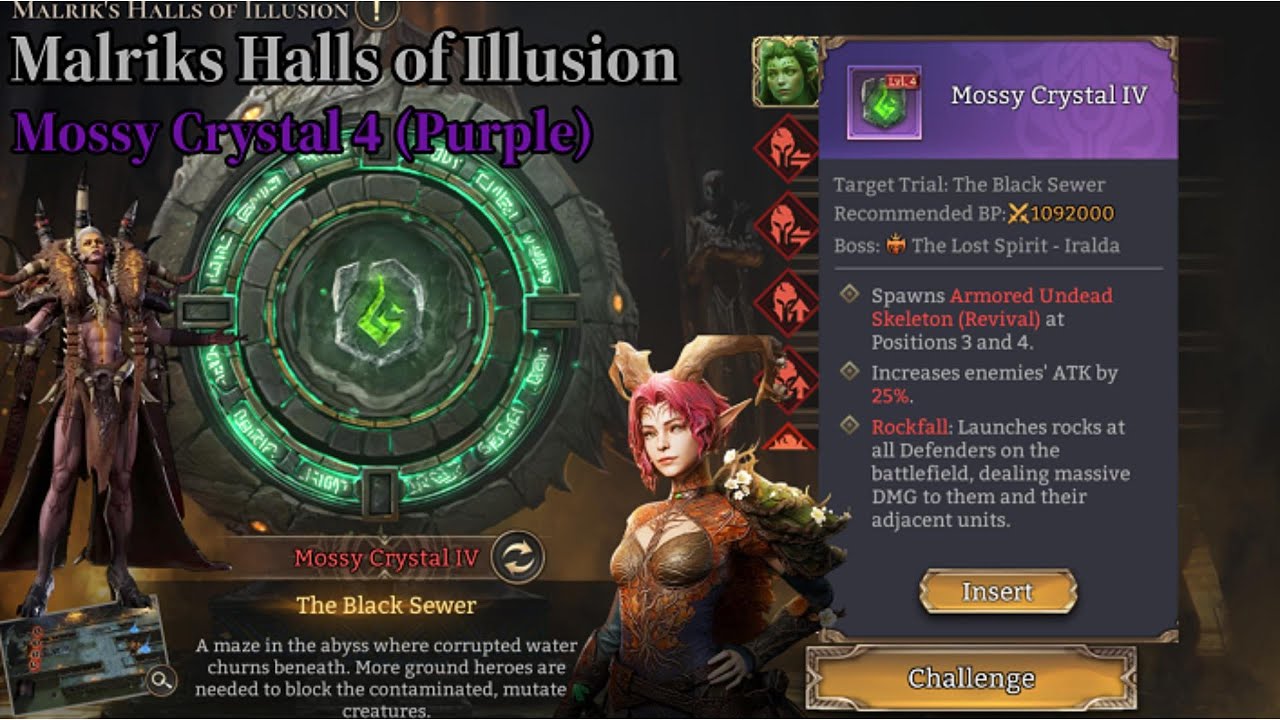 Mossy Crystal lvl 4 (Purple) | Rockfall + Armored Undead | Watcher of Realms