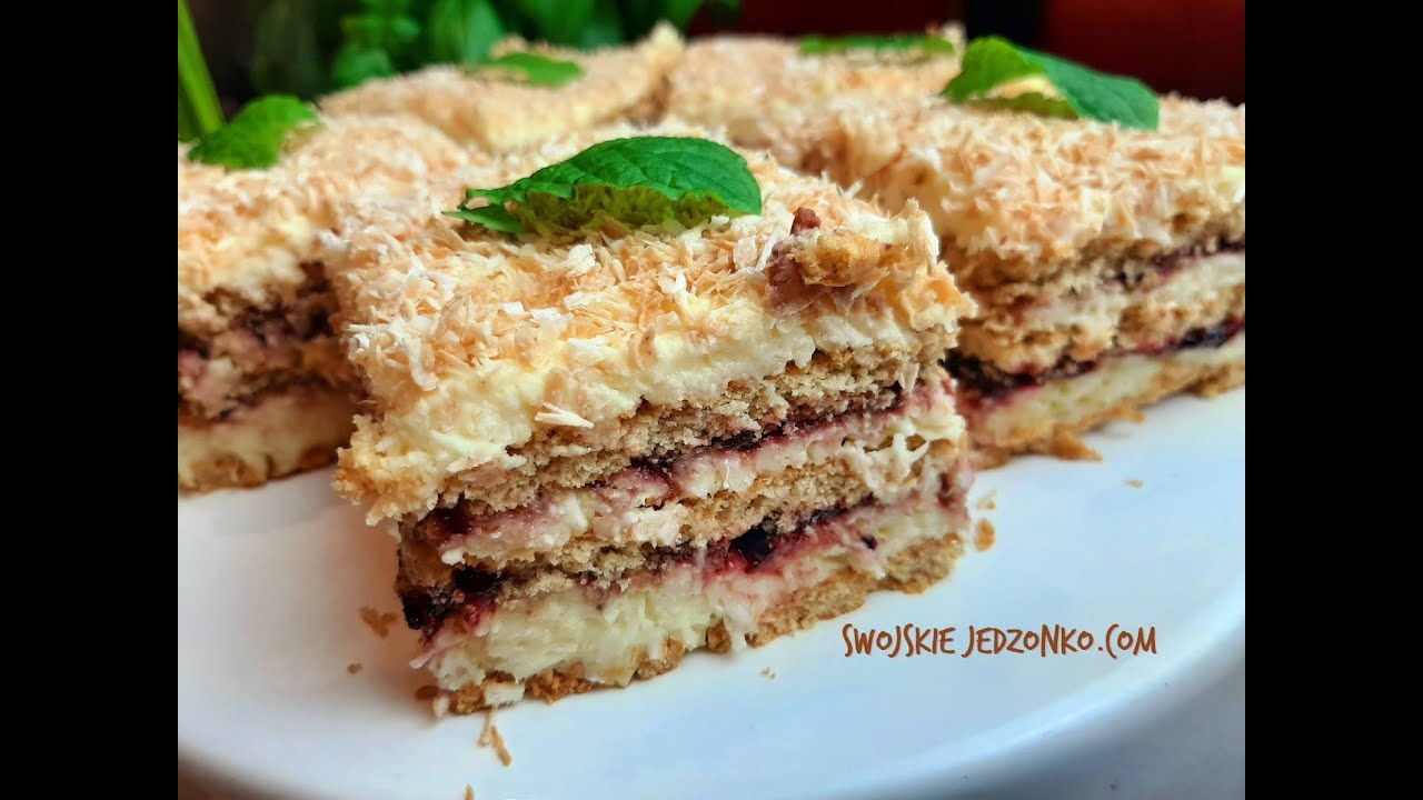 Rafaello porzeczkowe bez pieczenia #pyszneciasto #prostyprzepis