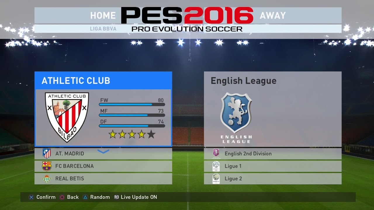 PES 2016: All Leagues & All Teams
