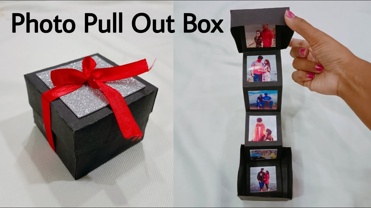 How to make cute photo pull out box | pull out photo box | DIY |