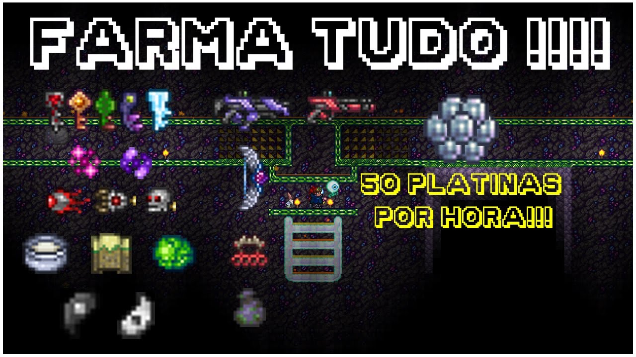 (DEFASADA) A MELHOR FARM do terraria! farma alma, dinheiro, chave, TUDO!