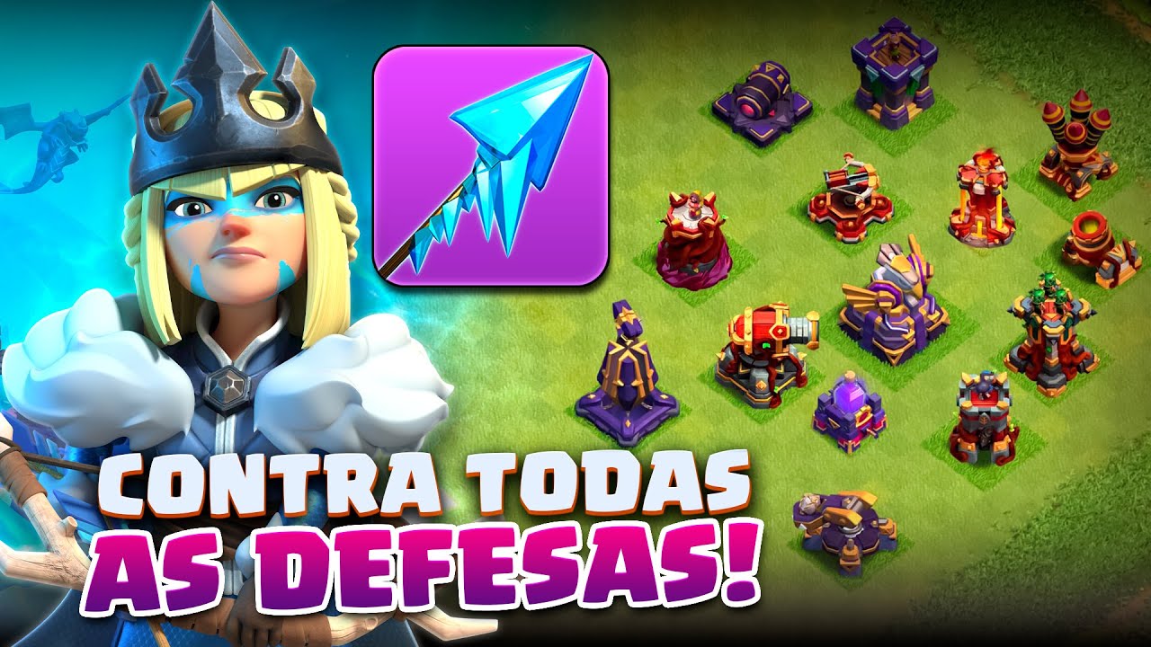 JOGUEI COM A FLECHA CONGELANTE! O NOVO EQUIPAMENTO ÉPICO DA RAINHA NO CLASH OF CLANS