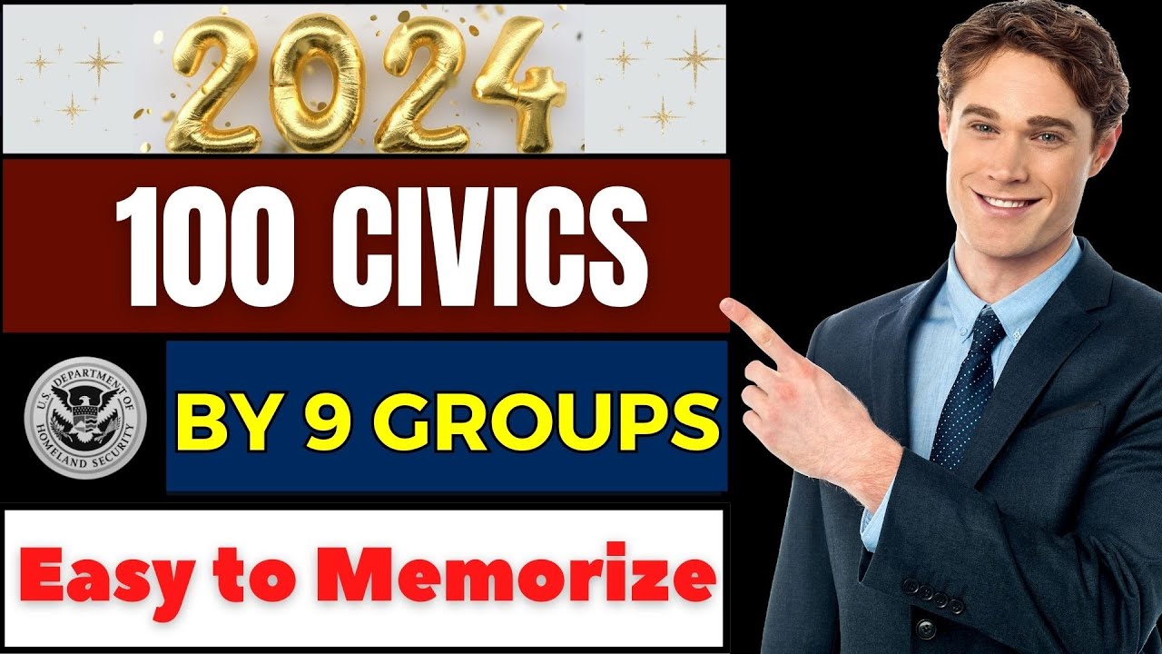 USCIS official 100 Civics Questions and Answers 2024 by 9 groups | US Citizenship interview 2024.
