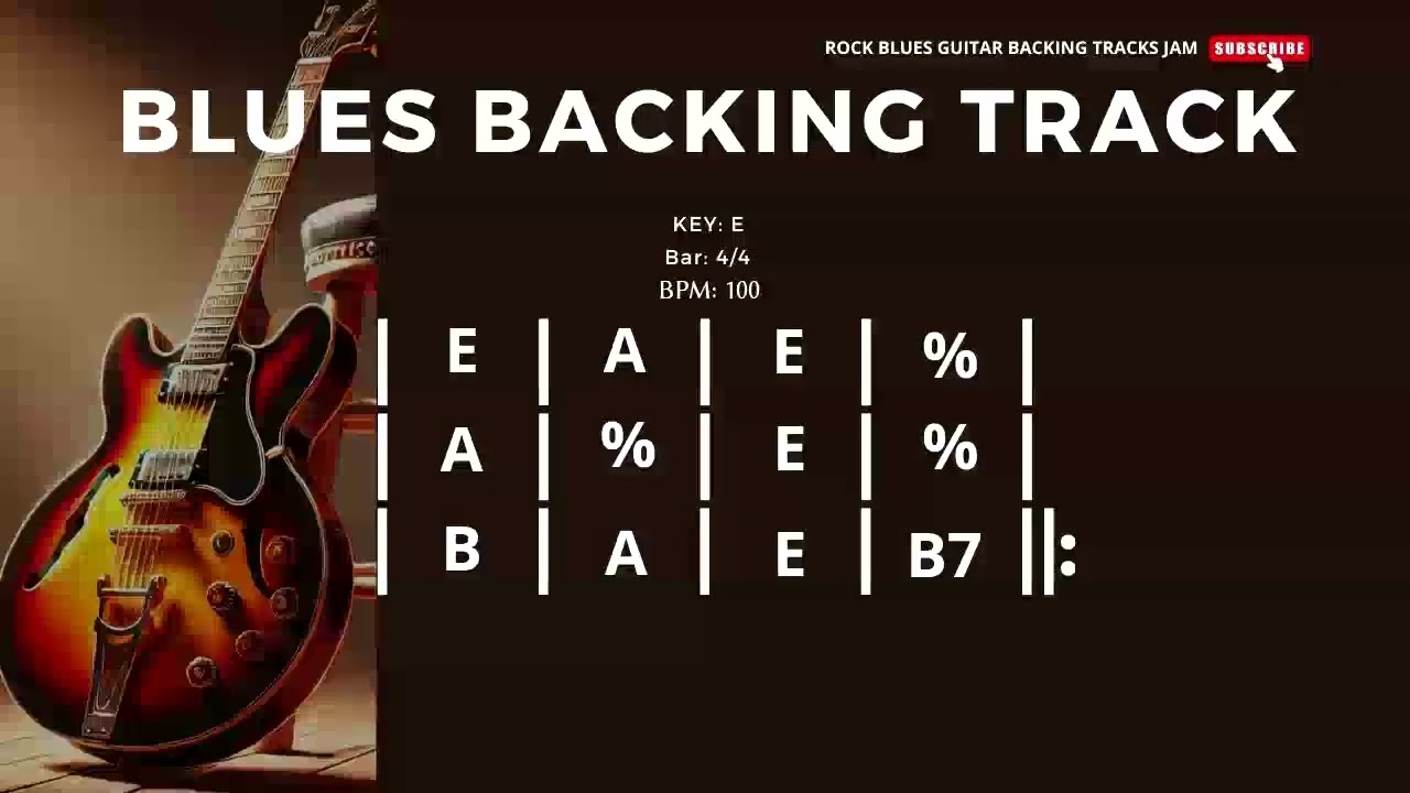 Blues Backing Track in E 100 BPM