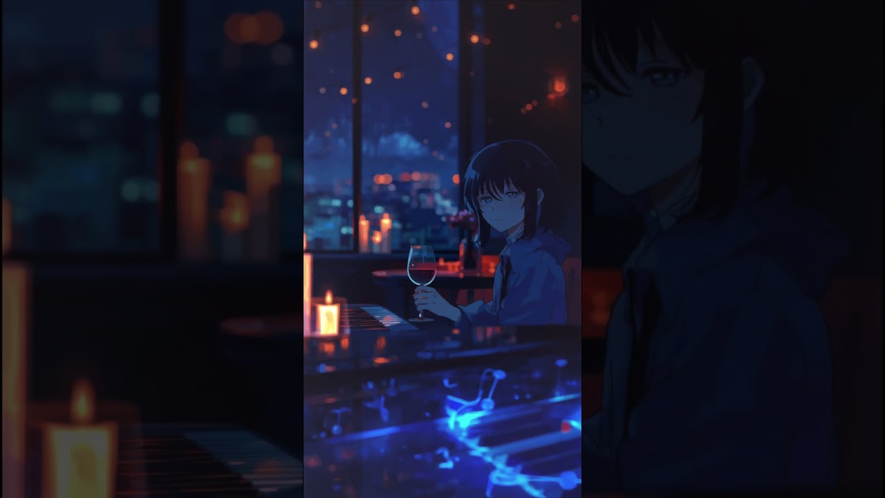 Midnight Wine & Blue Keys | Jazz Romance in Soft Blue Light【Anime Shorts】