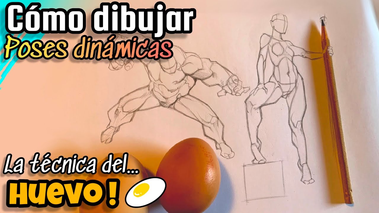 Cómo dibujar fácilmente poses dinámicas / el método del huevo... Con un par de huevos!  #arte