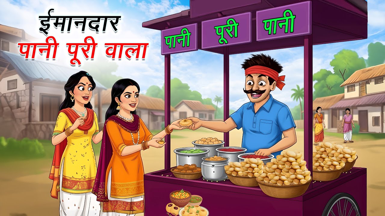 ईमानदार पानीपुरी वाला | IMAANDAR PANI PURI WALA | HINDI KAHANIYA | CARTOON STORY | HINDI STORIES