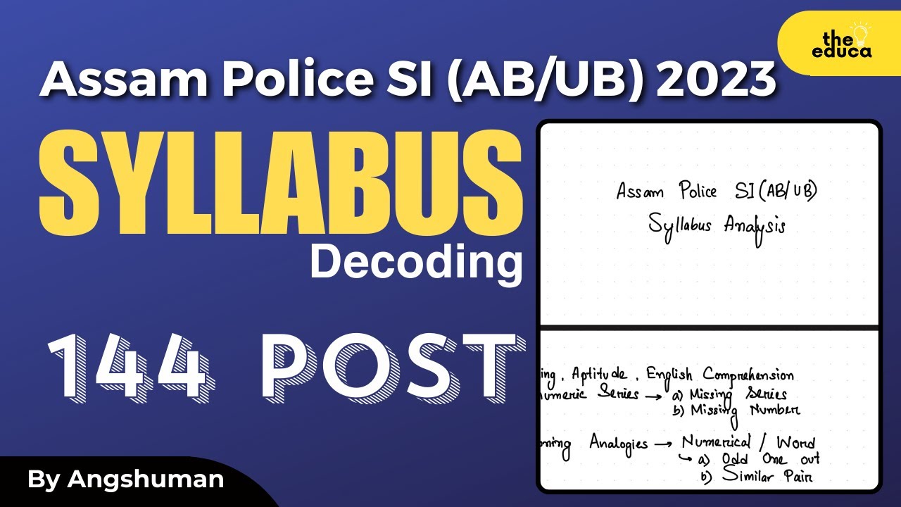 Assam Police SI Syllabus 2023 | Important topics 🔥