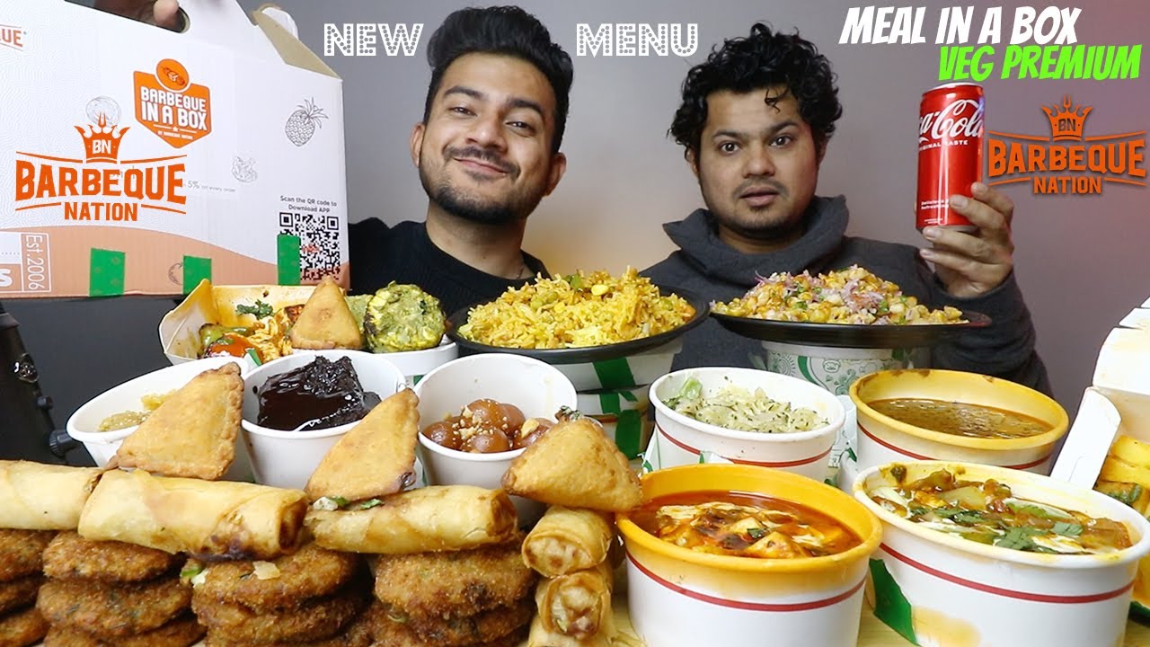 Barbeque Nation New Veg Premium Meal In A Box MUKBANG | Akshanshu Aswal