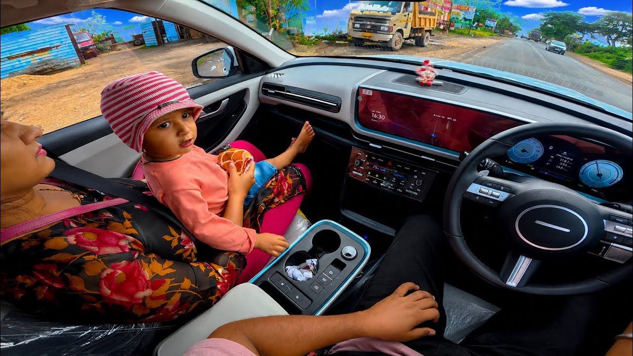 Creta EV ASMR 4K POV Drive to D Mart With my Wife and Son in Latur Traffic.