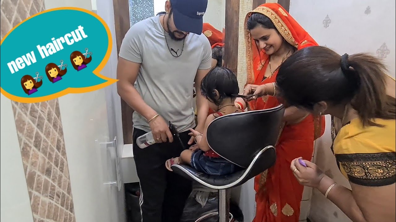 Aaru ka new haircut 💇‍♀️ || Snappy girls || The rott ||