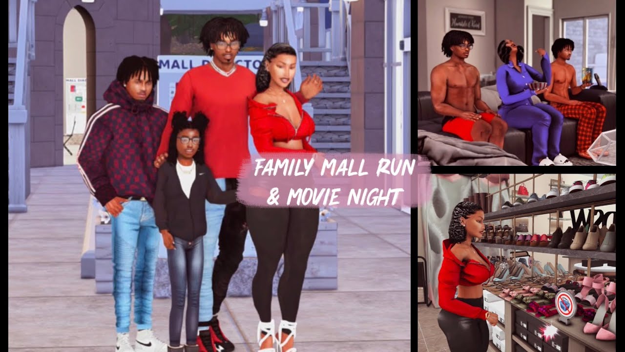 Family Mall Run and Movie Night Vlog ✨The Sims 4