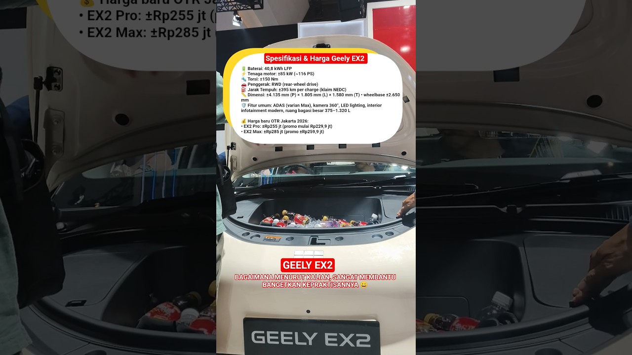Geely EX2 2026: EV Compact Harga Terjangkau dengan Jarak Tempuh Nyata #GeelyEX2 #EVIndonesia