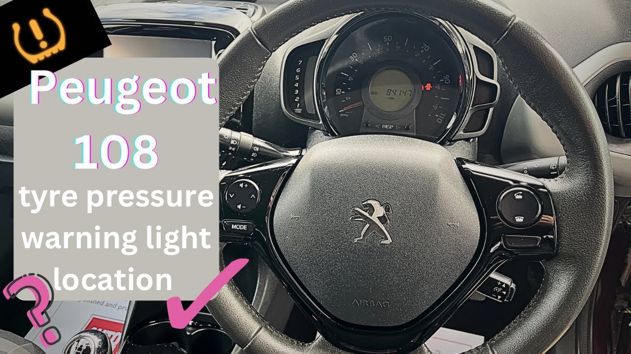 Peugeot 108 - Контрольная лампа давления в шинах - расположение кнопки сброса