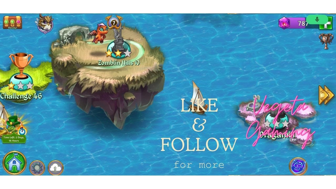 Merge Dragons Zomblin Hills 10 world map level.