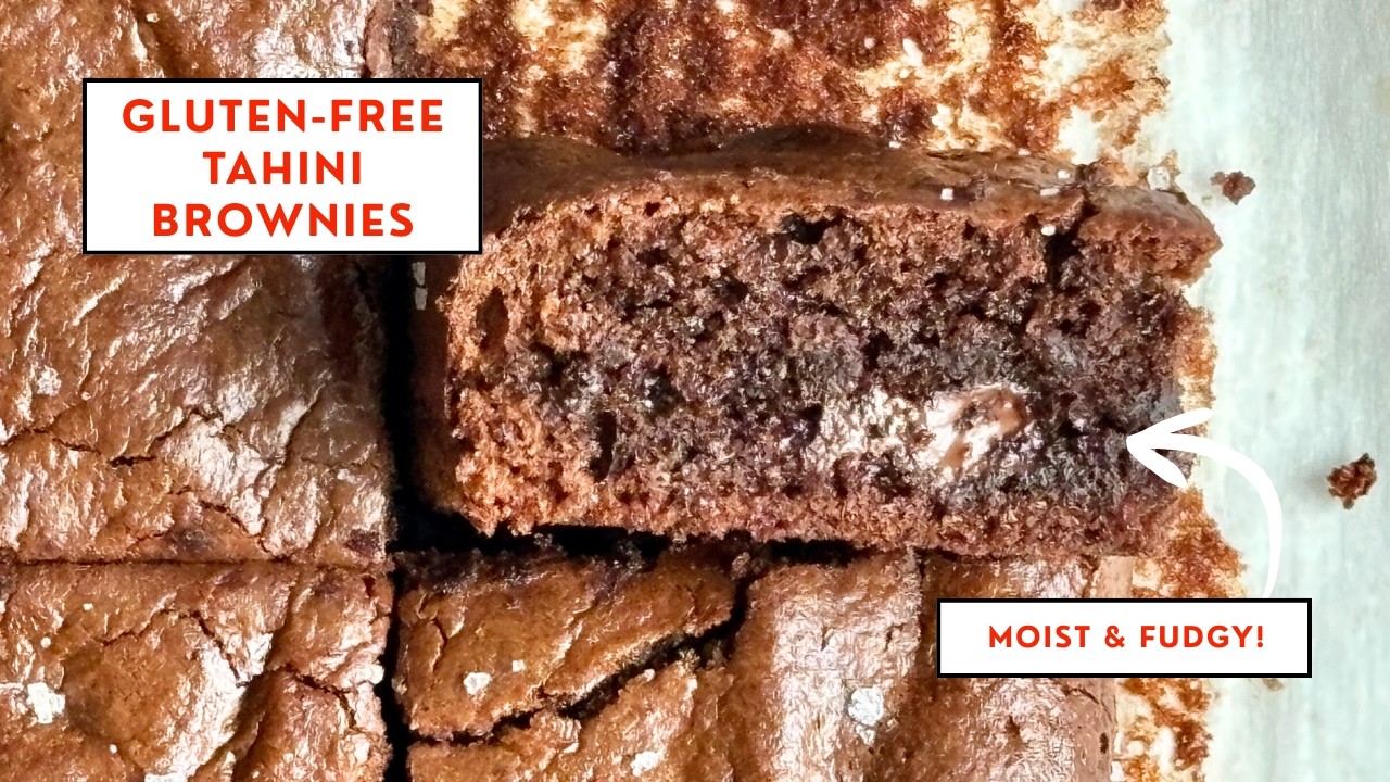 Flourless Tahini Brownies (Fudgy, Gluten-Free & Naturally Sweetened!)