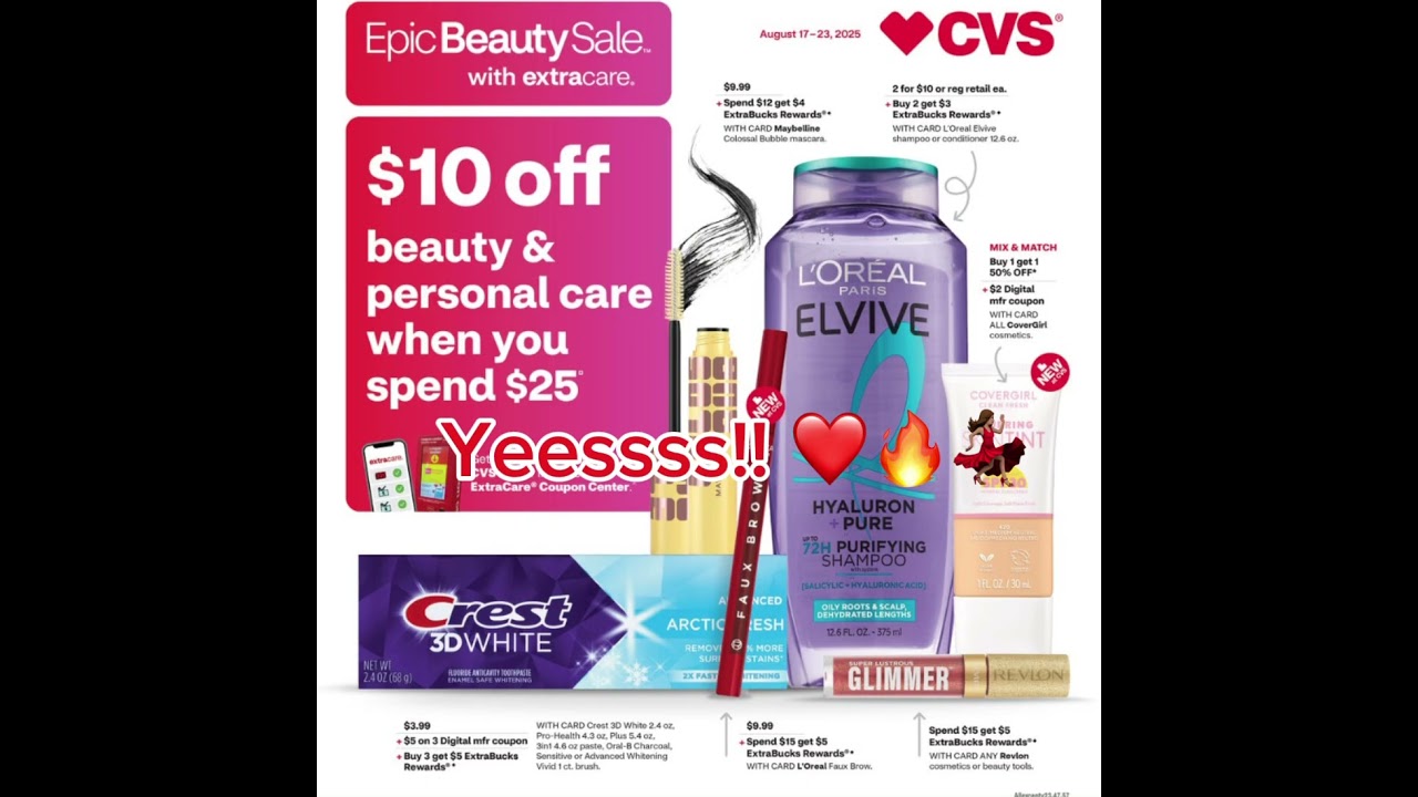 Yeessss, CVS EPIC BEAUTY SALE starts on Sunday 17th - 23th! #CVS #couponing #savingmoney