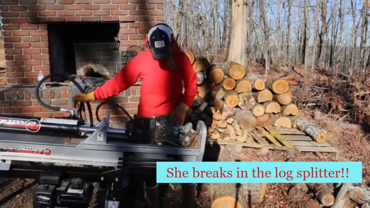 #18 Log splitter in action.