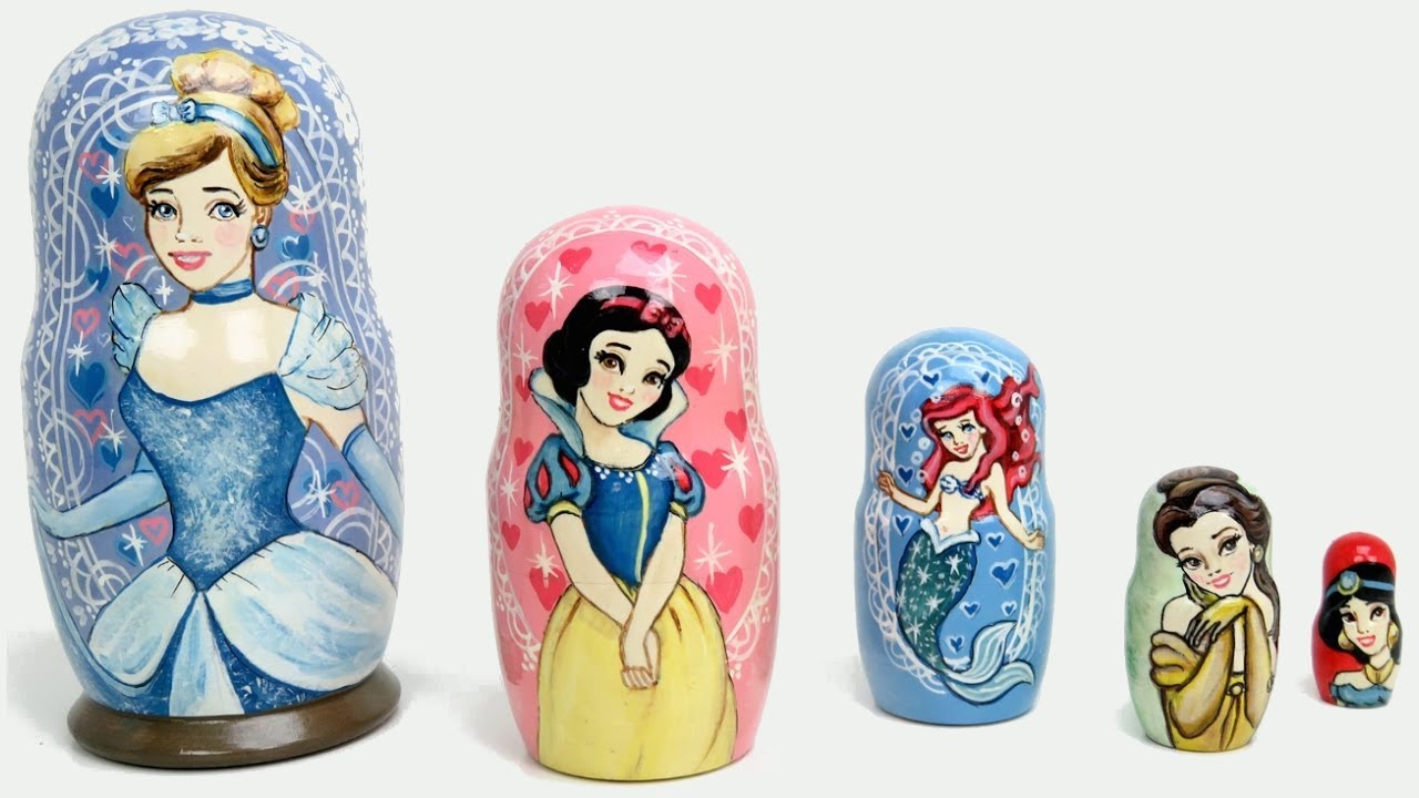 Disney Princess Stacking Cups Nesting dolls to learn sizes & numbers
