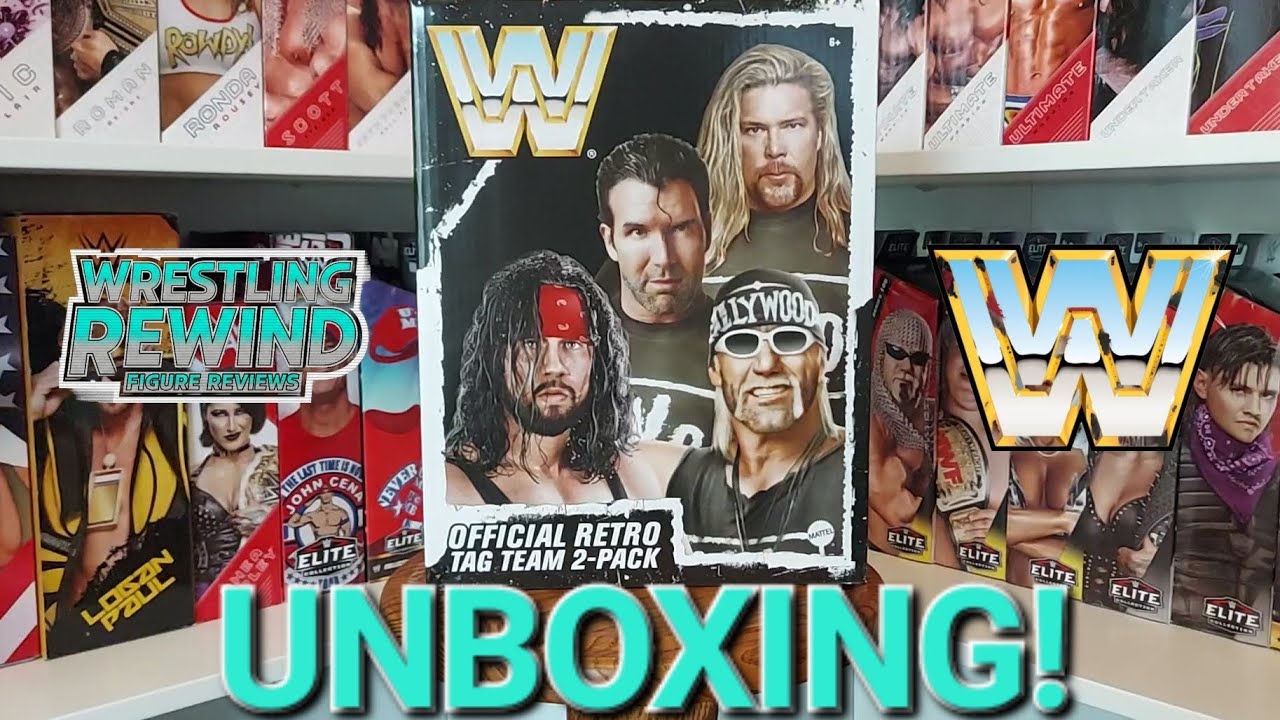 Распаковка и обзор набора из двух командных фигурок NWO WWE Mattel Retro!