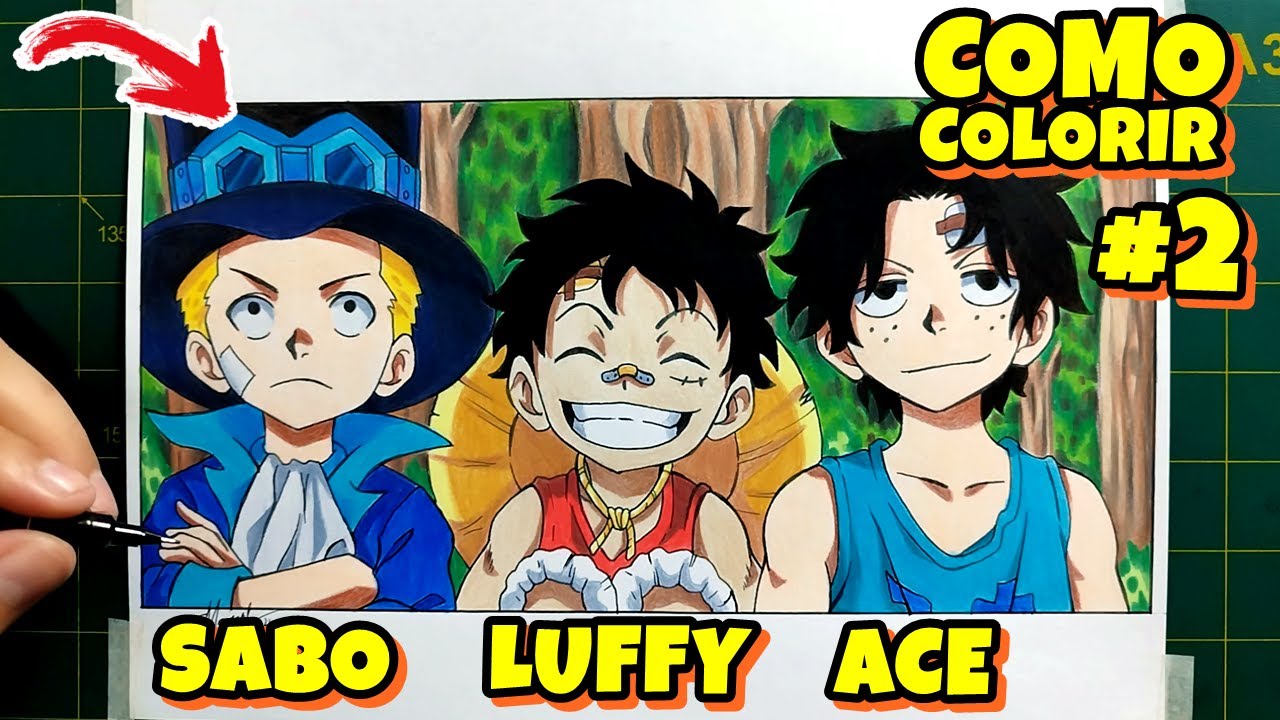 ÉPICO! COMO DESENHAR LUFFY, ACE E SABO DE ONE PIECE PASSO A PASSO #2