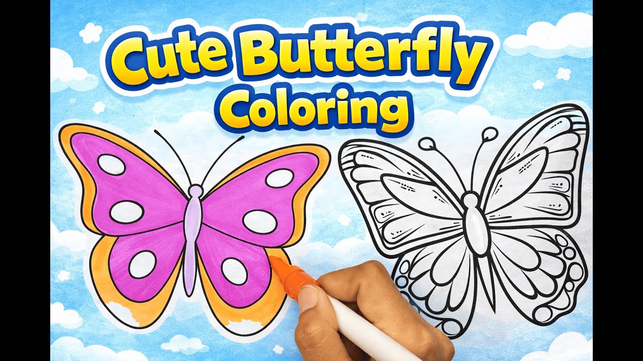 Cute Butterfly Coloring Tutorial | Fun Coloring Art for Kids #04