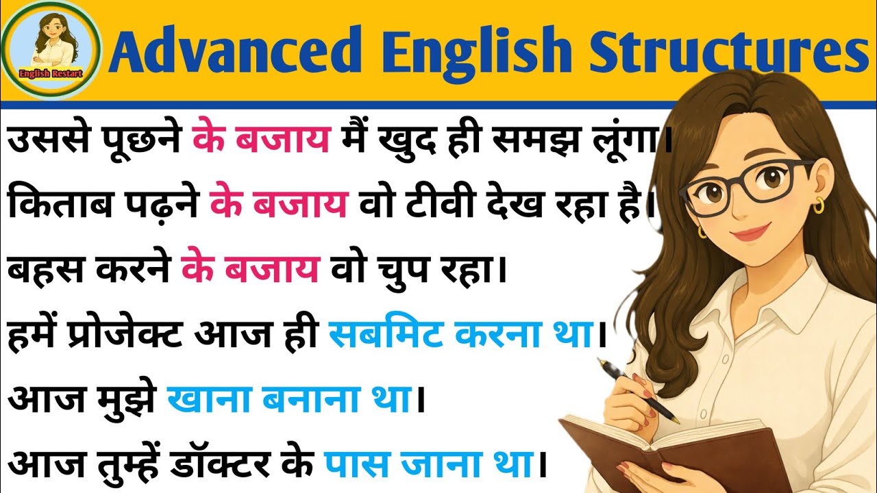 के बजाय/ करना था in English| Advanced English Structures| English speaking practice | spoken English