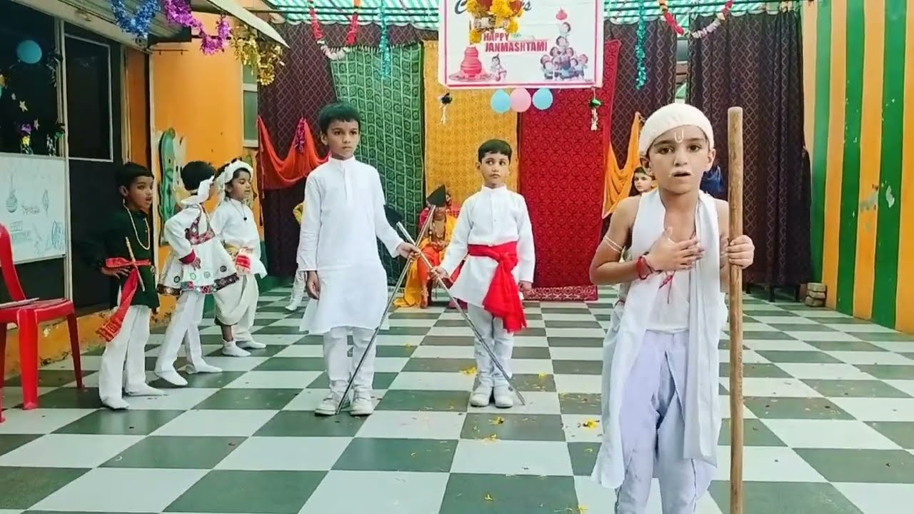 Act play Lord Krishna and Sudama by Balvatika kids of Golden Step School, Mehsana