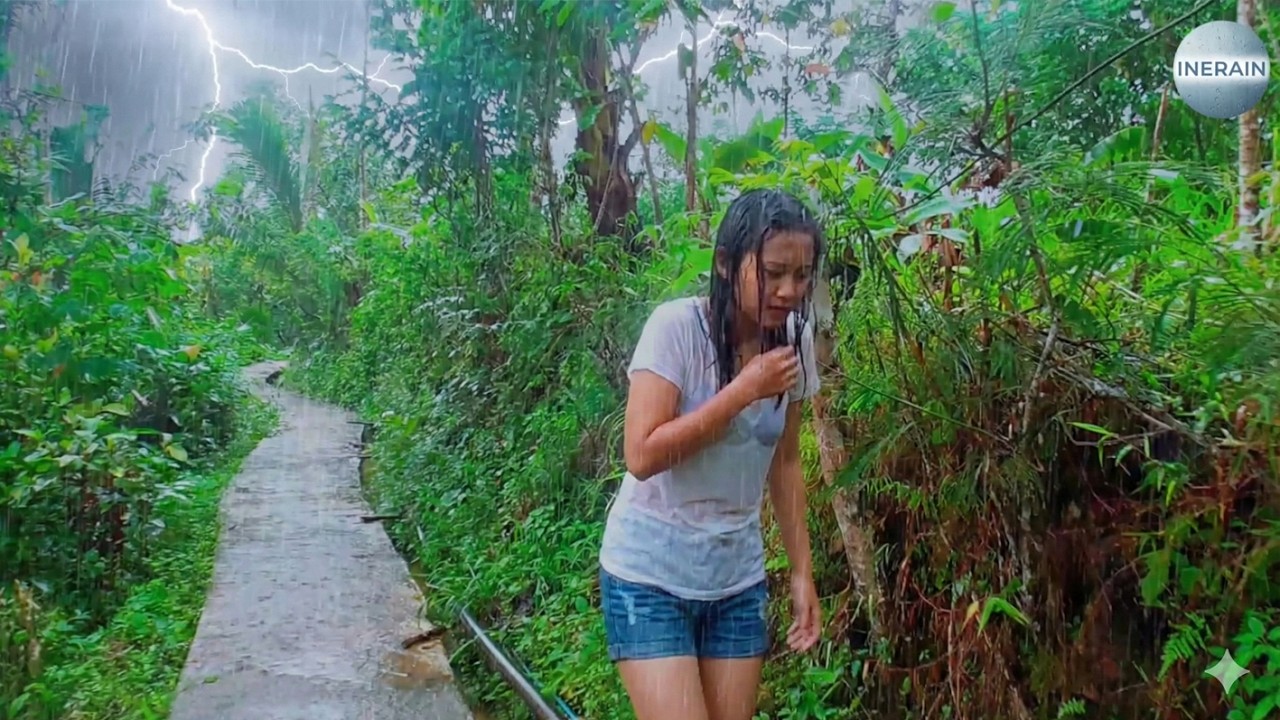 Heavy Tropical Rain & Distant Thunder 🌧️ | Relaxing Jungle Ambience