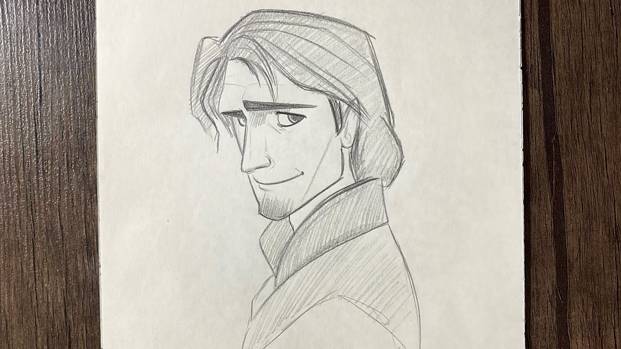how to deaw Flynn Rider from Tangled | easy cartoon character drawing for beginners
