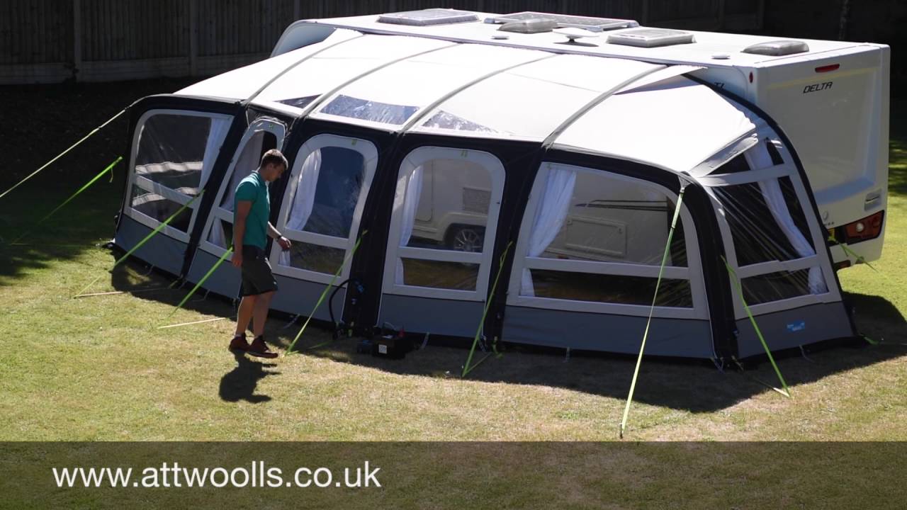 Kampa Frontier Air Pro Awning Pitching & Packing (with Electric Pump) Video