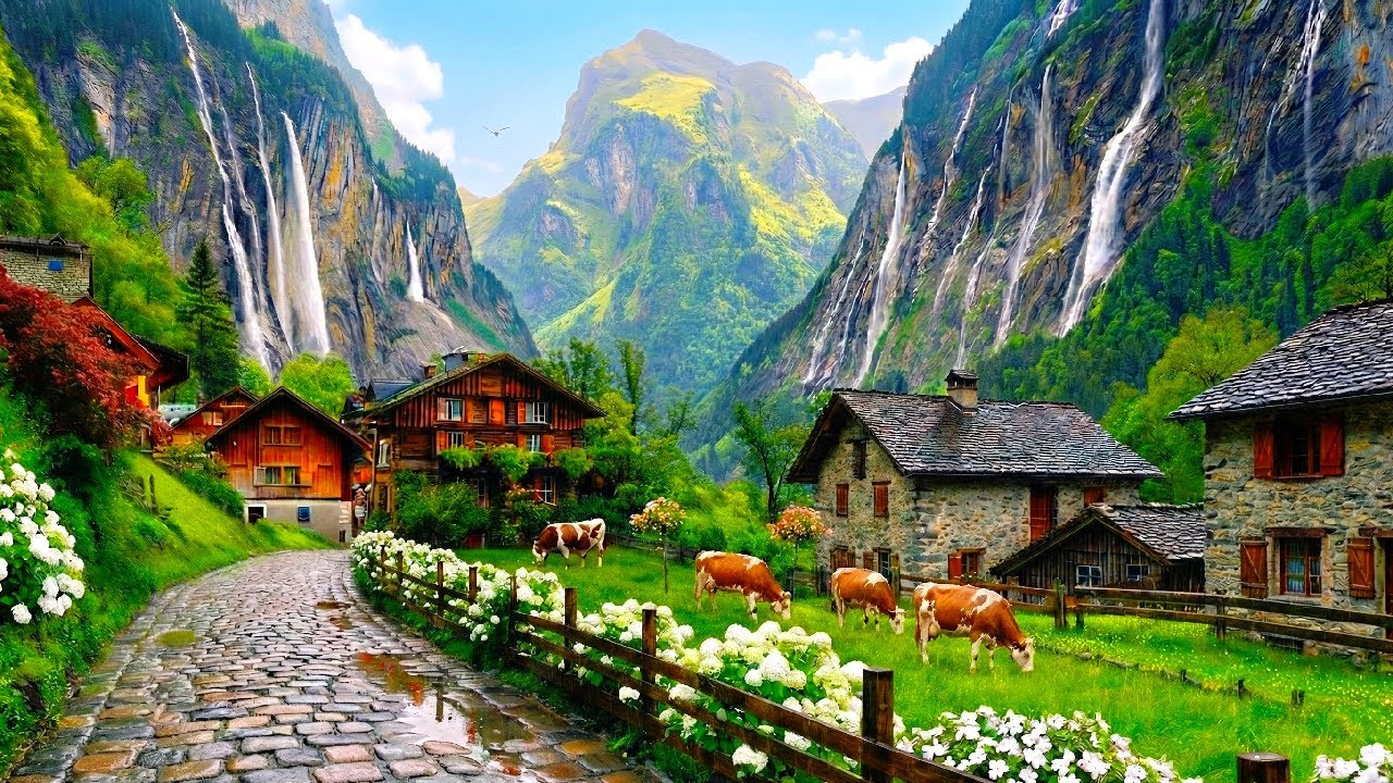 Walking in the Rain 🌧️ | Exploring Wengen & Lauterbrunnen, Switzerland 🇨🇭 (4K Scenic Tour)