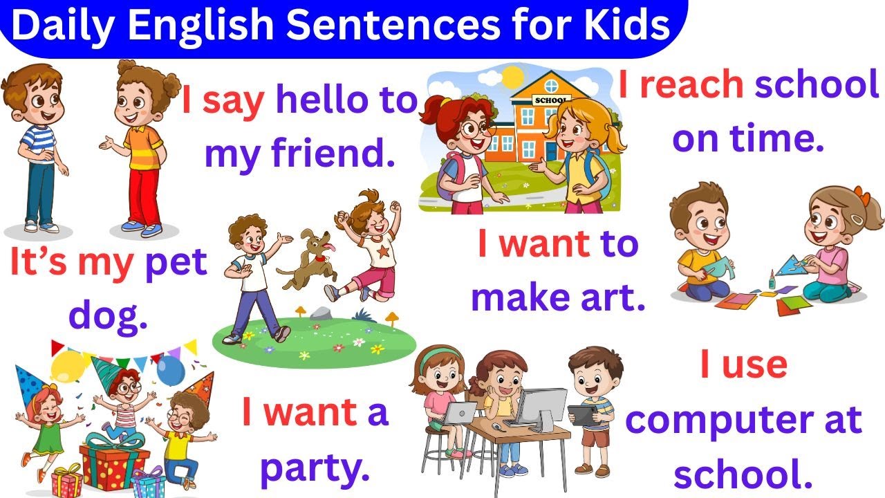Daily English Sentences for Kids/ Improve English Sentences/ Speak English with Kids