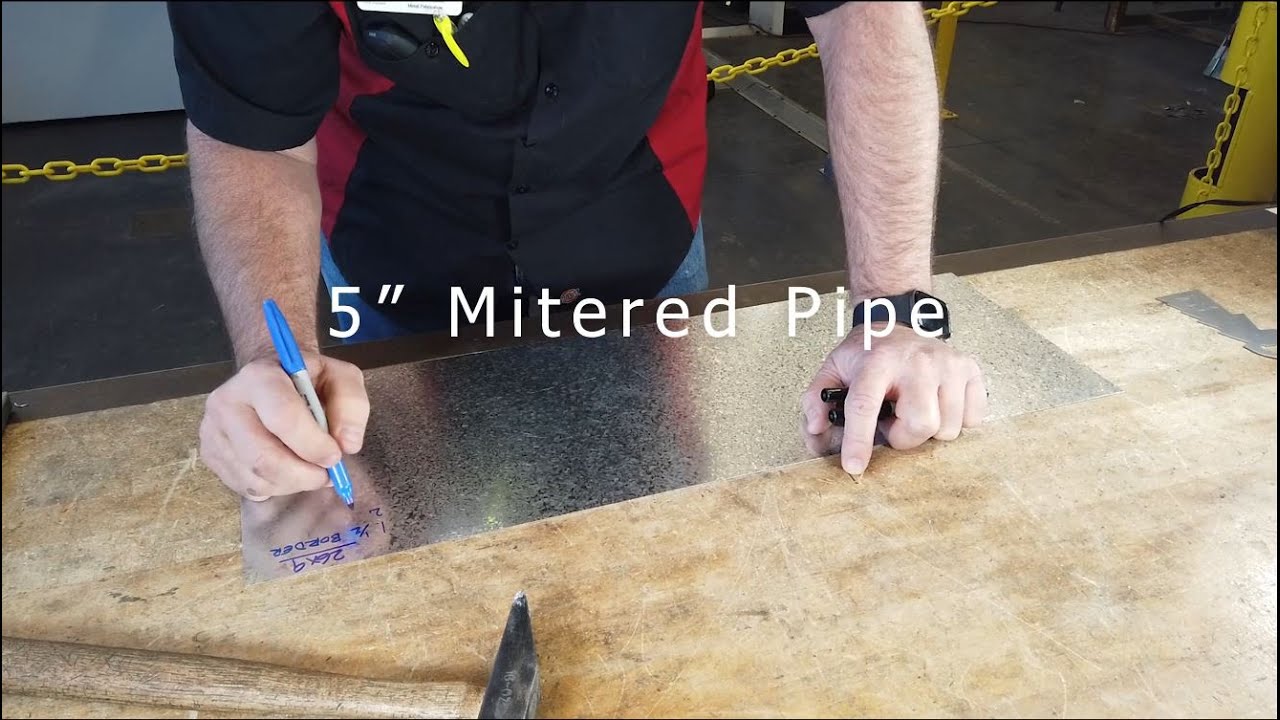 Pipe Miter Project using Parallel Line Development, 45 degrees
